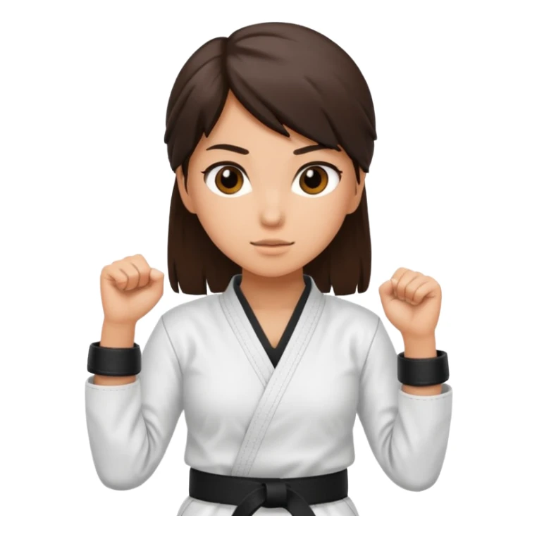 Karate Brunette girl whit brown or black belt sticker