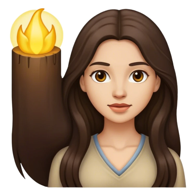 Long-haired brunette woman sticker