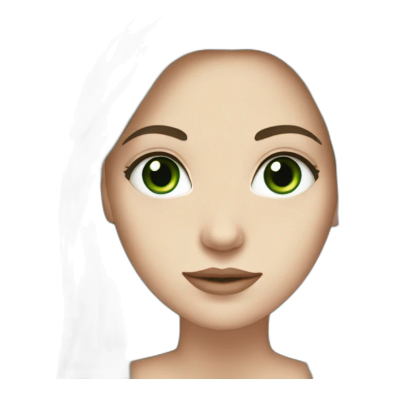 White girl with Green eyes and long dark hair sticker