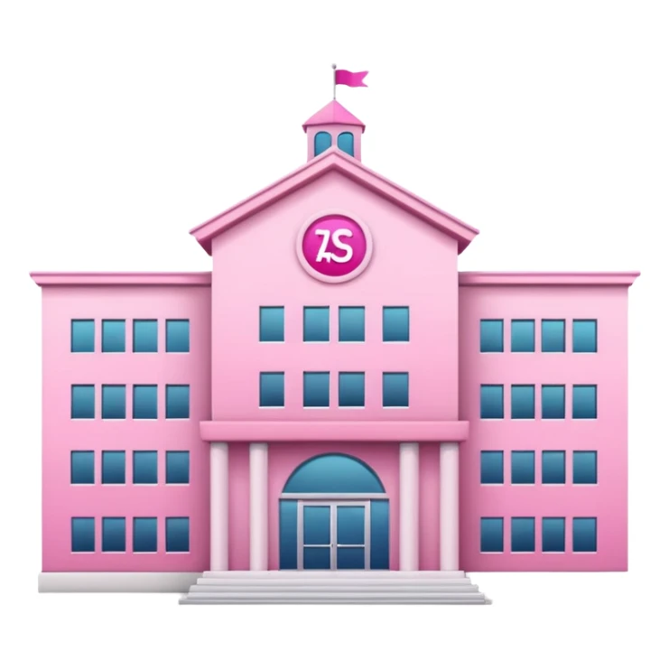 pink school with the word school in big letters sticker