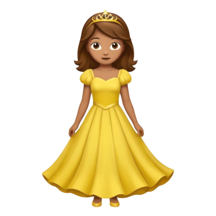 Princess daisy yelllow dress standing with brown hair  sticker