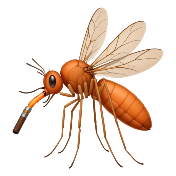 mosquito naranja fumando cigarro  sticker