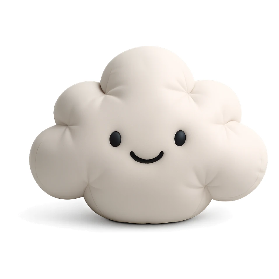 cute rain cloud with soft edges in cushion style sticker