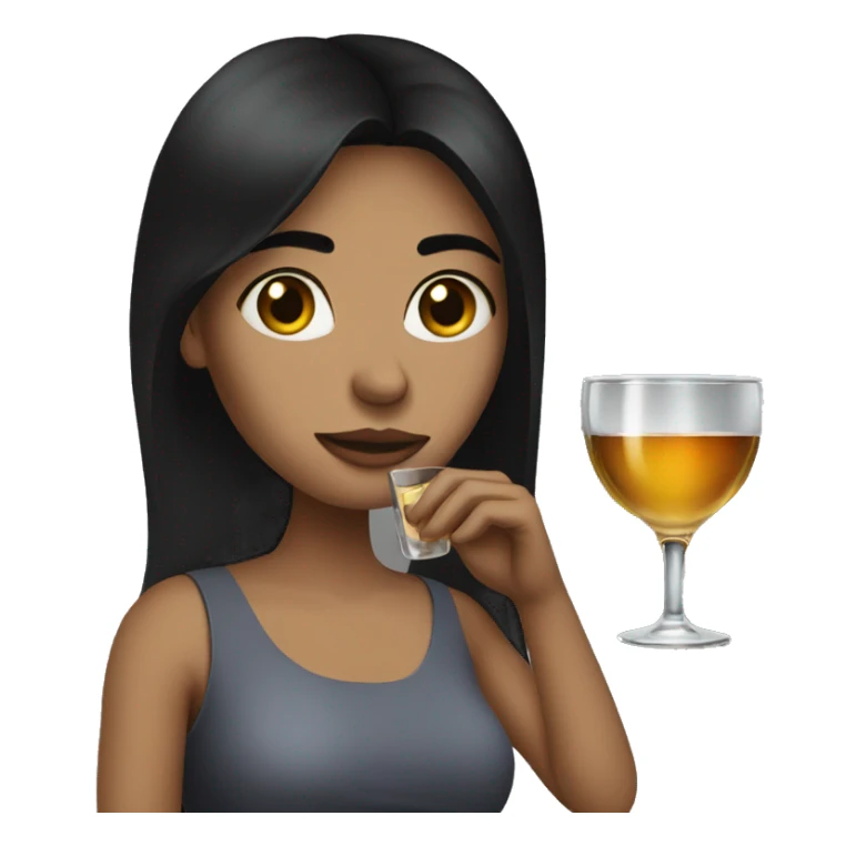 Women with dark hair drinking a shot  sticker