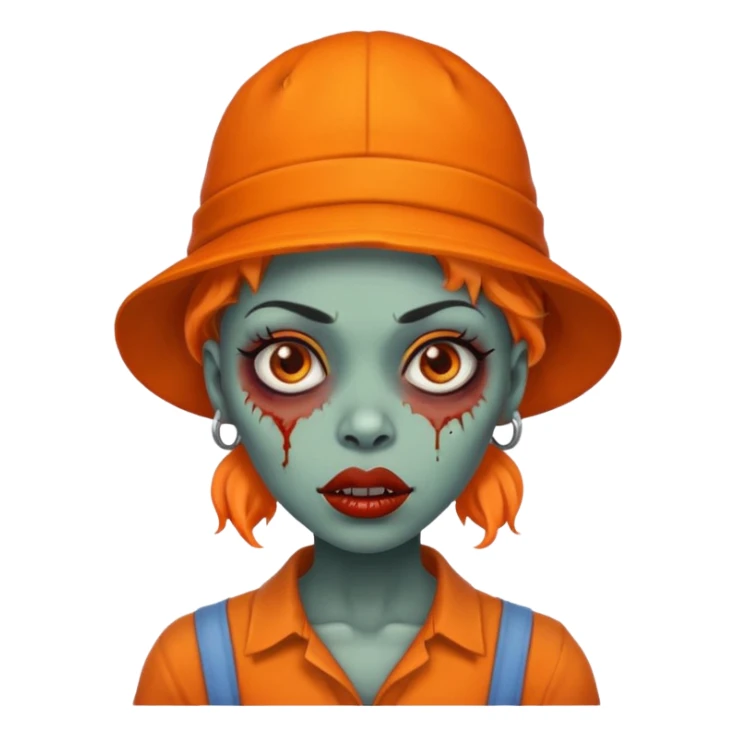 zombie black woman in orange hats sticker
