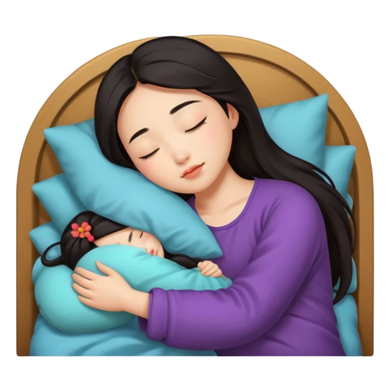 Sleeping Chinese woman cute  sticker