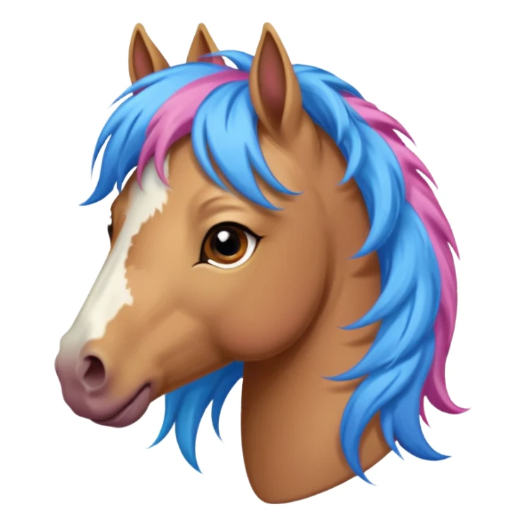  horse with and blue pink hair sticker