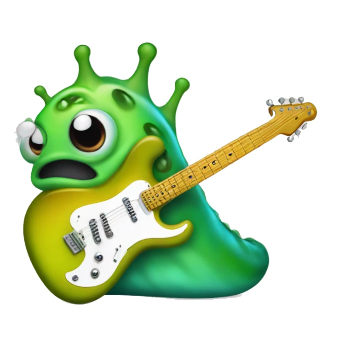a slimy slug with an electric guitar sticker