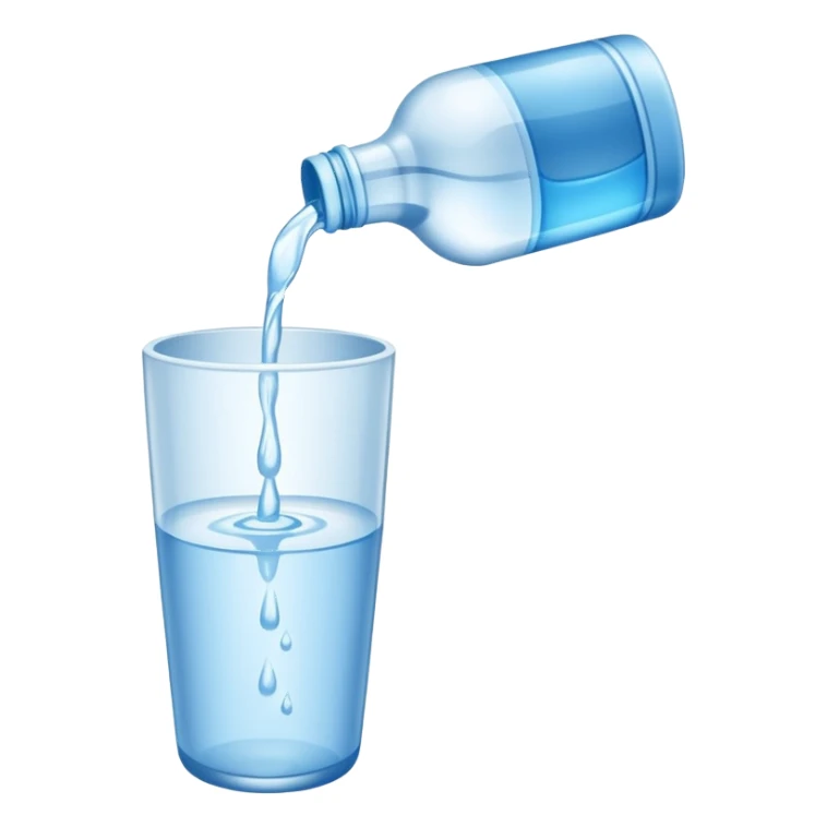 bottle of water pouring out NO GLAS! sticker