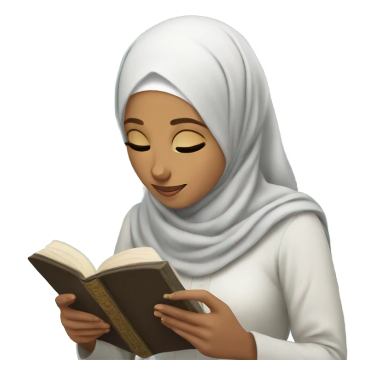 Hijabi girl reading quran  sticker