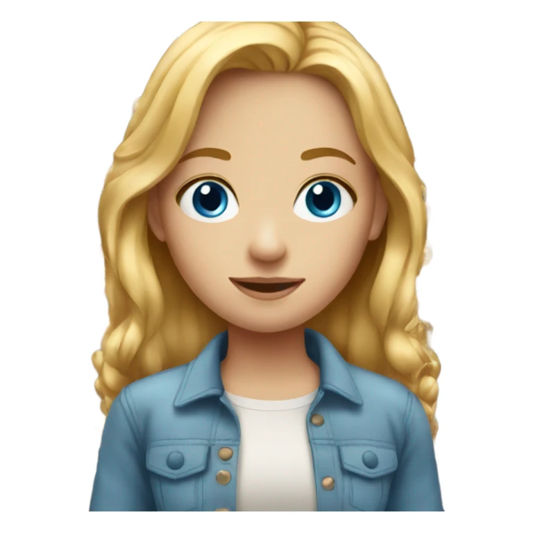 blonde girl with blue eyes reddish hair sticker