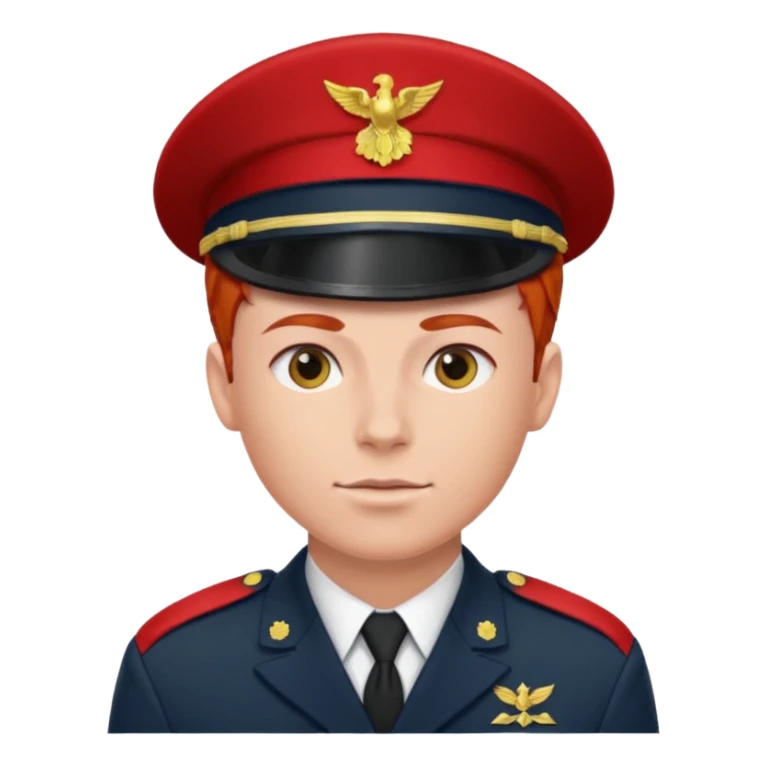 male soldier red hair style sticker