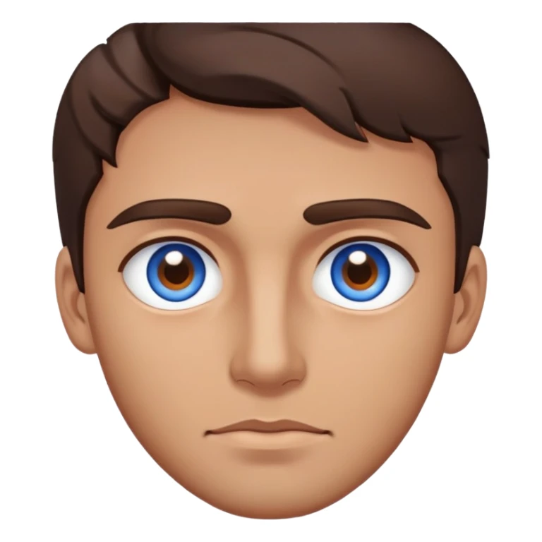 Man IOS, Blue eyes, heterochromia, brown hair, dark stare sticker