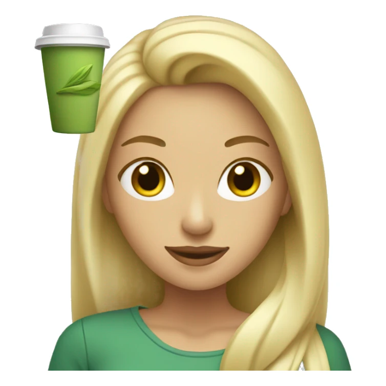 Blonde Women with a Matcha Cup sticker