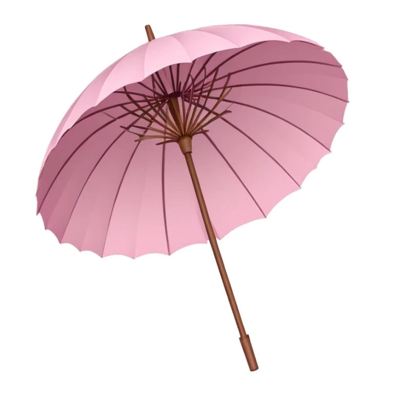 sakura heart with a paper umbrella sticker