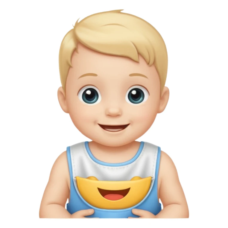 baby with bib sticker