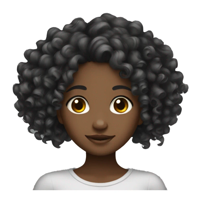black girl curly hair cute sticker