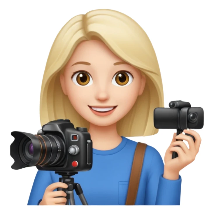 quiero crear una chica con una camara como si estuviese grabando vlog  sticker