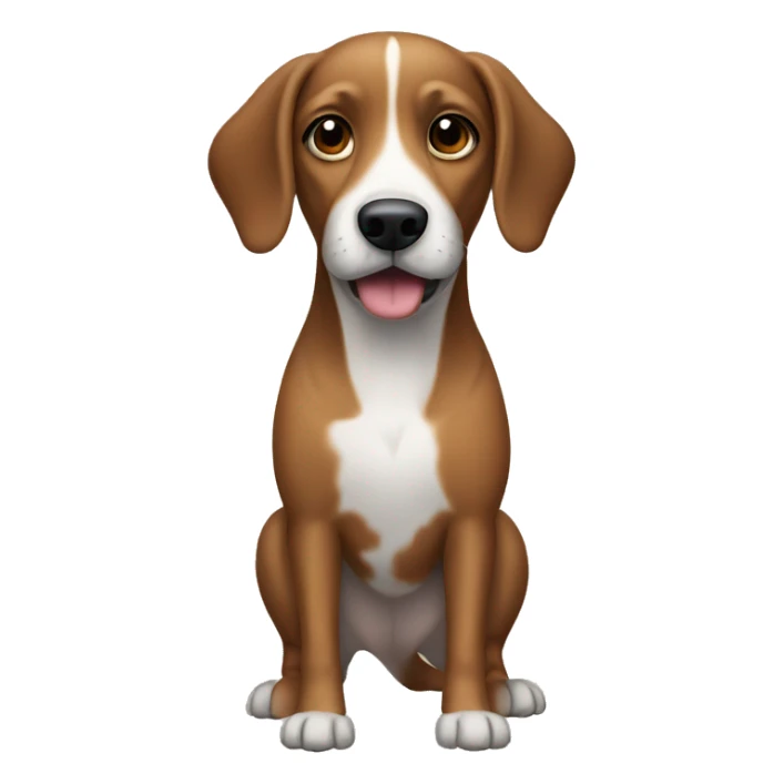 brown dog with black lines, long legs, a white spot on the muzzle and legs sticker