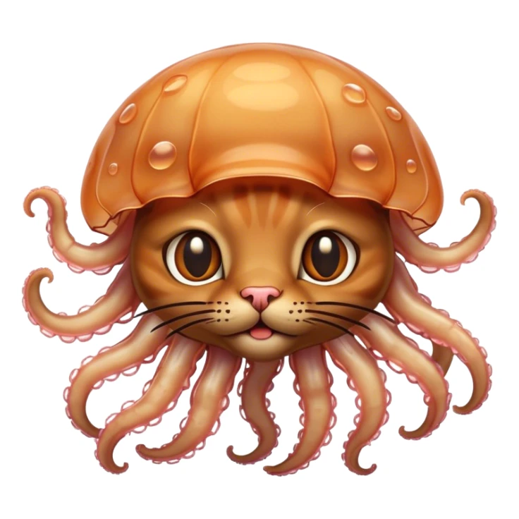 testa di un gatto con tentacoli da medusa sticker
