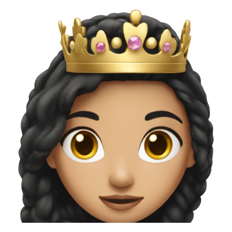 Princess with black hair with gold tiara  sticker
