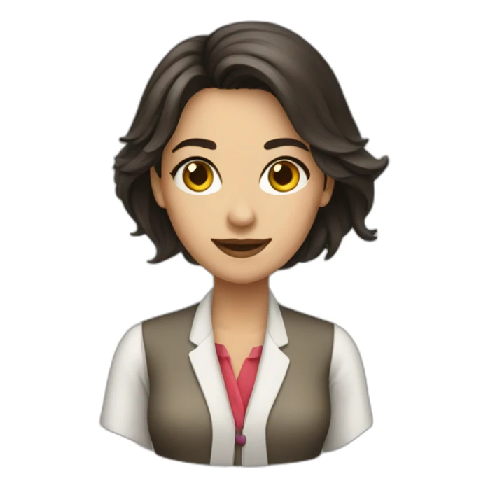 Brunette Woman tailor sticker
