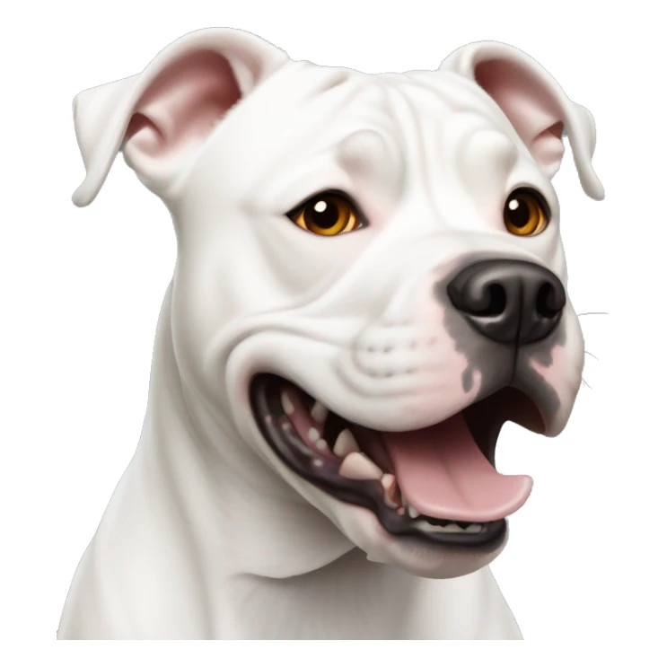 Full white Staffordshire Bull Terrier in shock sticker