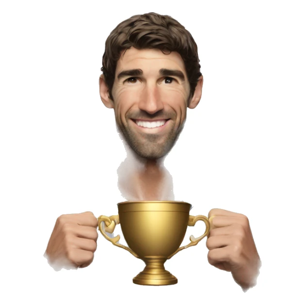 Michael phelps with in his hands golden cup  sticker