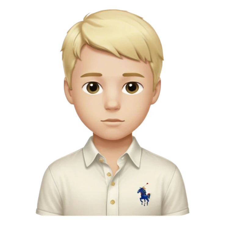 A blonde boy wearing a raulph lauren shirt  sticker