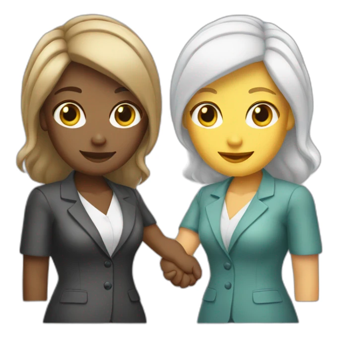 two white business women with different hair colors shaking hands sticker