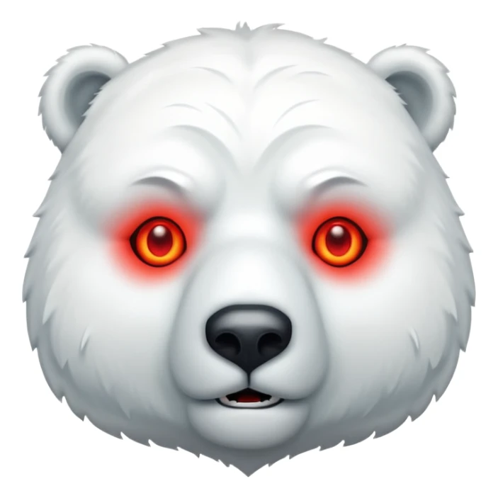 A different, creepy polar bear emoji that can be copied sticker