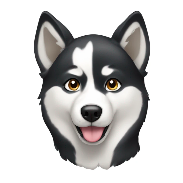 Black and white short hair husky big ears sticker