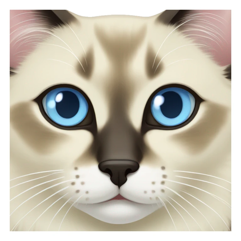 Balinese cat face with light blue eyes sticker