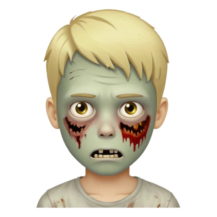 boy zombie with blonde hair no expressions 19 years sticker