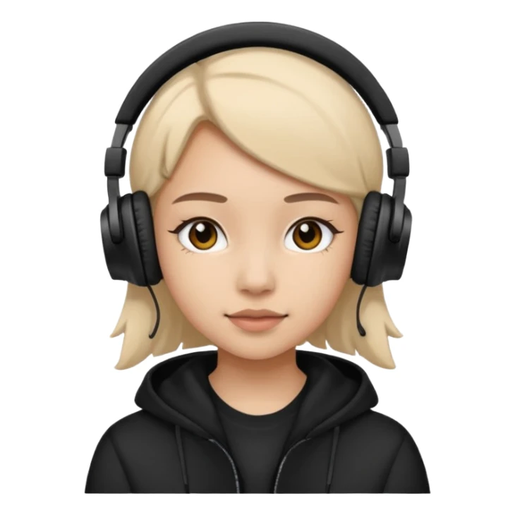 girl with Black Headphones sticker