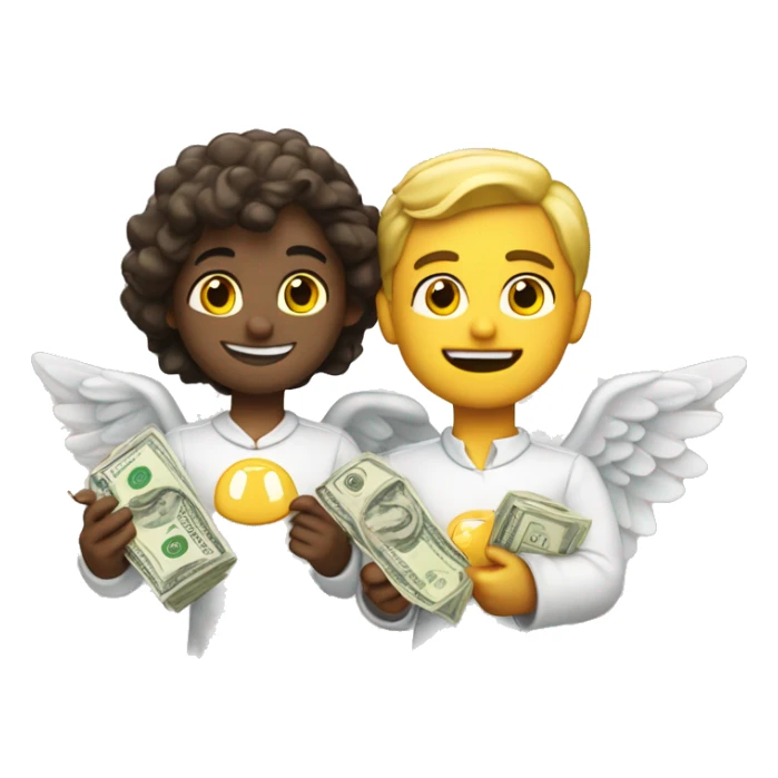 felicidad y dinero angel sticker