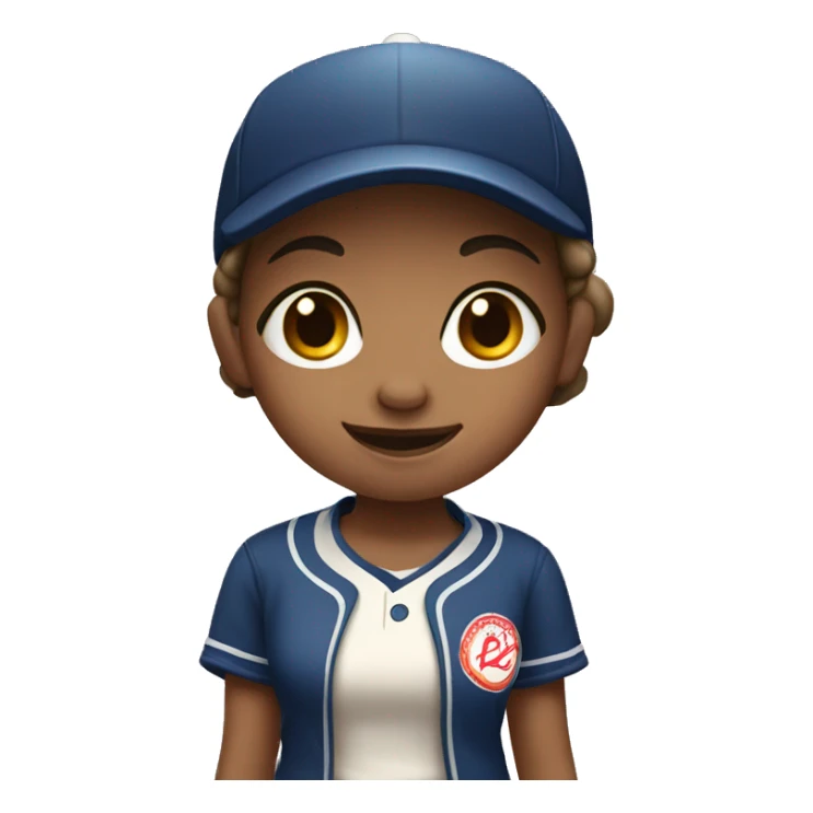 SHORT HAIR GIRL WITH BASEBALL WITH SMILE sticker