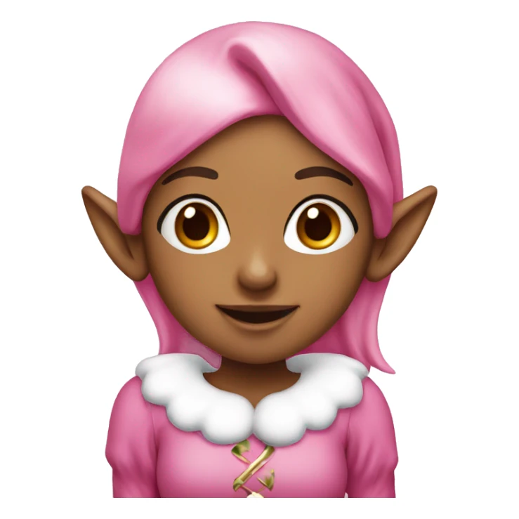  Girl Christmas elf pink sticker