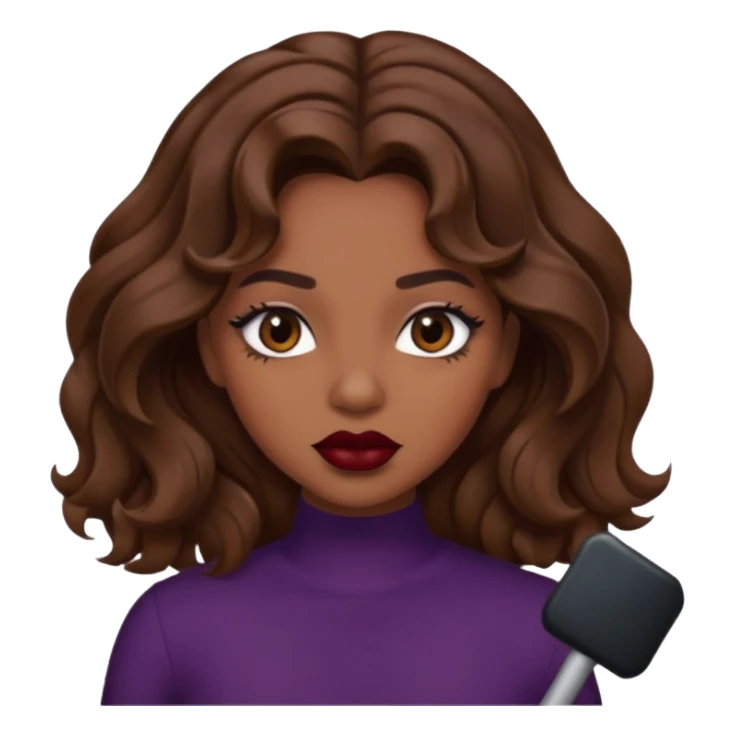 Baddie girl with brown weavy hair sticker