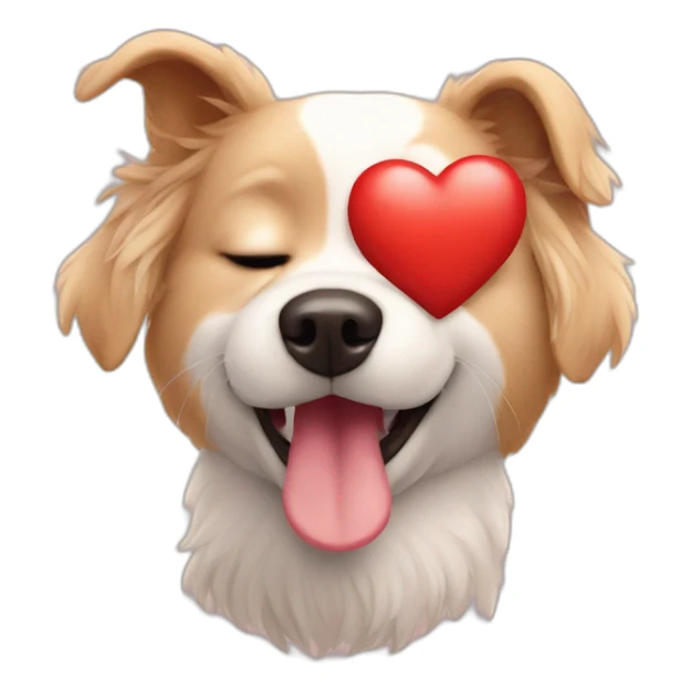 Dog in love chiken sticker