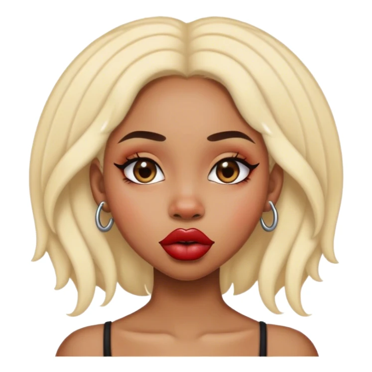 Light skin black girl with a septum piercing and big lips sticker