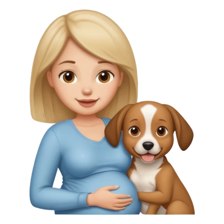 pregnant women dog head sticker