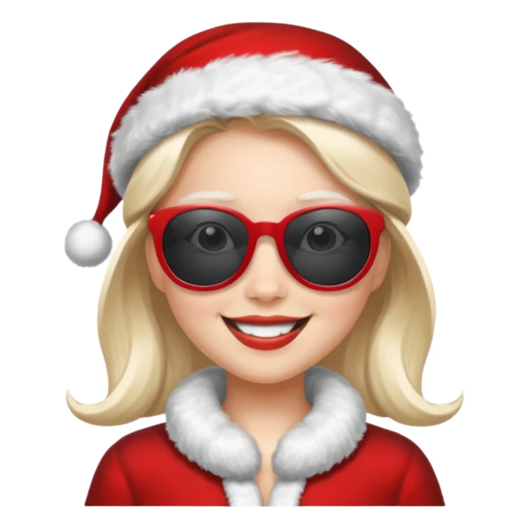 girl Santa with sunglasses sticker