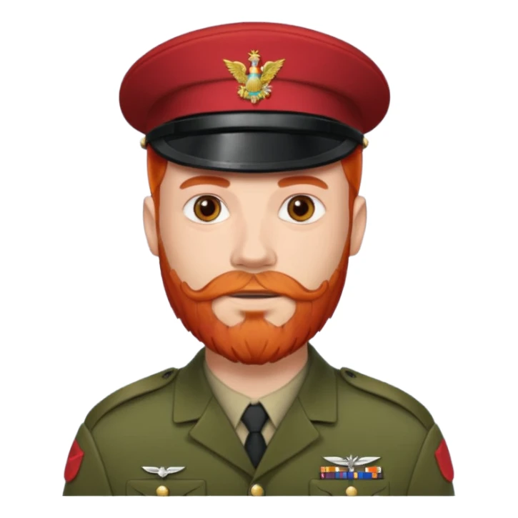 male soldier red hair style and bead sticker