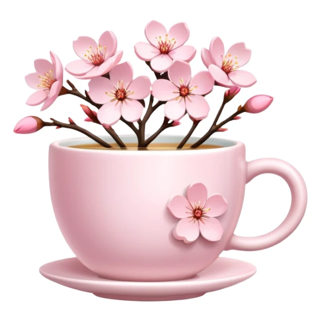 Cute Pastel pink Cherry Blossom Sakura Tea sticker
