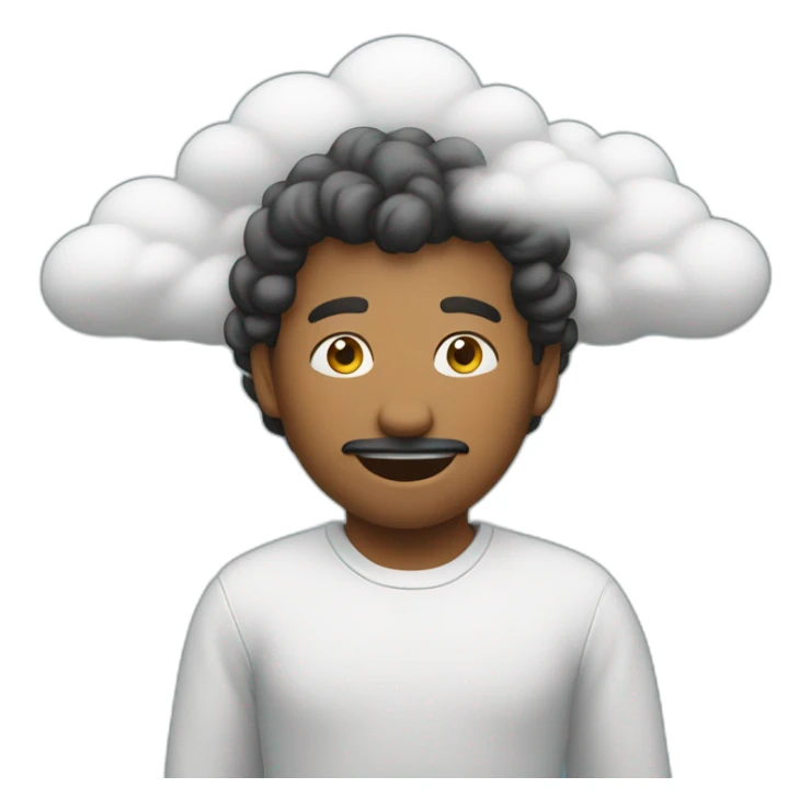 person with his hands on his hips riding a cloud (behind angle) sticker