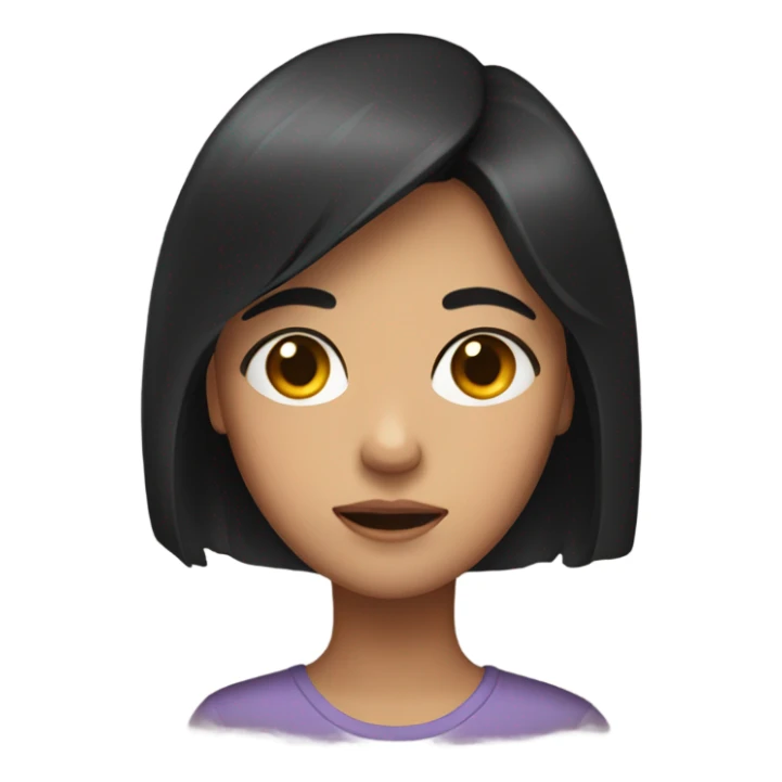 A girl with short dark hair with an ick on her face sticker