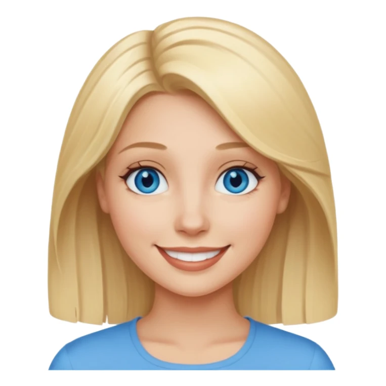 Blonde with as few details as possible, only her face sticker