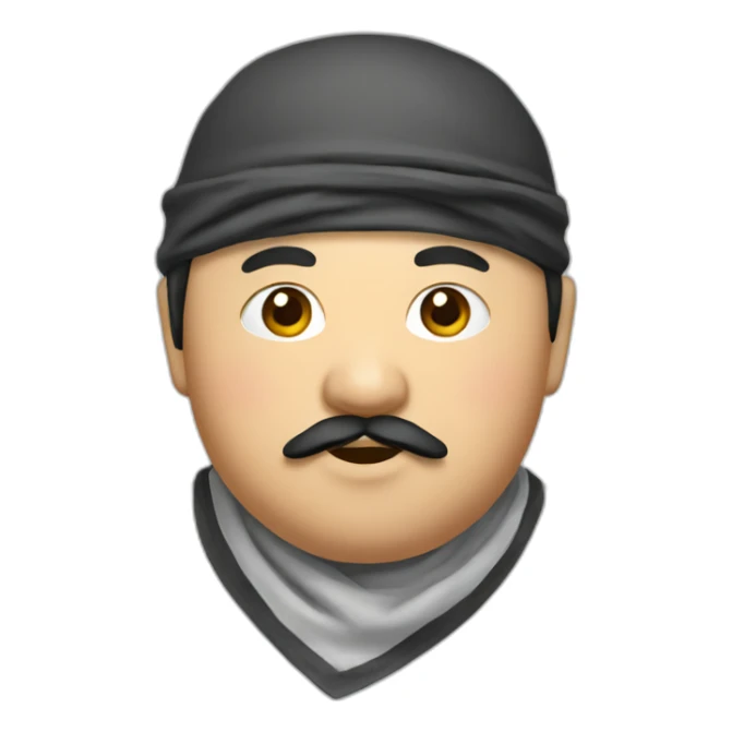 Chubby-Asian-with-mustache-bandana sticker