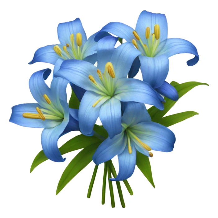 Blue lilies bouqet with bow sticker